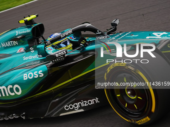 Fernando Alonso of Spain is driving the (14) Aston Martin Aramco Cognizant F1 Team AMR24 Mercedes during the Formula 1 Rolex Belgian Grand P...