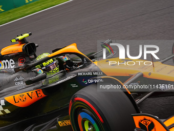 Lando Norris of the UK is driving the (4) McLaren F1 Team MCL38 Mercedes during the Formula 1 Rolex Belgian Grand Prix 2024 in Francorchamps...