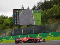 Carlos Sainz Jr. of Spain is driving the (55) Scuderia Ferrari SF-24 Ferrari during the Formula 1 Rolex Belgian Grand Prix 2024 in Francorch...