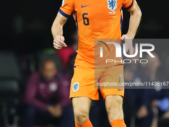 Stefan de Vrij centre-back of Netherlands and Inter Milan during the UEFA EURO 2024 semi-final match between Netherlands and England at Foot...