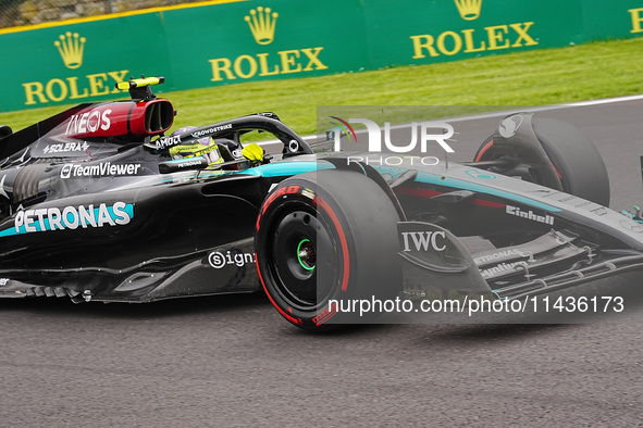 Lewis Hamilton of the UK is driving the (44) Mercedes-AMG Petronas F1 Team F1 W15 E Performance Mercedes during the Formula 1 Rolex Belgian...