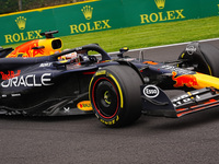 Max Verstappen of the Netherlands is driving the Oracle Red Bull Racing RB20 Honda RBPT during the Formula 1 Rolex Belgian Grand Prix 2024 i...