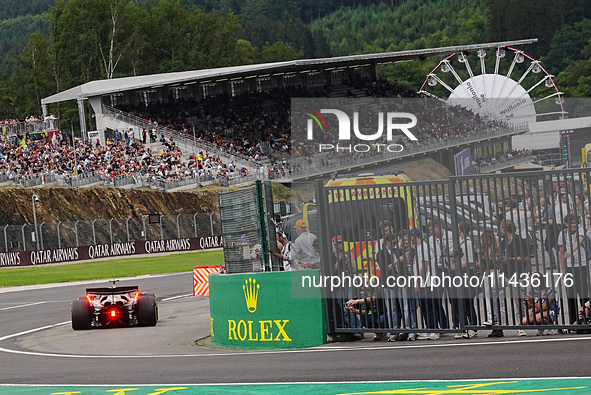 Carlos Sainz Jr. of Spain is driving the (55) Scuderia Ferrari SF-24 Ferrari during the Formula 1 Rolex Belgian Grand Prix 2024 in Francorch...