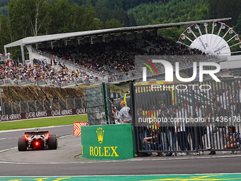 Carlos Sainz Jr. of Spain is driving the (55) Scuderia Ferrari SF-24 Ferrari during the Formula 1 Rolex Belgian Grand Prix 2024 in Francorch...