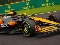 Oscar Piastri of Australia is driving the (81) McLaren F1 Team MCL38 Mercedes during the Formula 1 Rolex Belgian Grand Prix 2024 in Francorc...