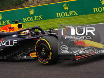 Max Verstappen of the Netherlands is driving the Oracle Red Bull Racing RB20 Honda RBPT during the Formula 1 Rolex Belgian Grand Prix 2024 i...