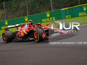 Carlos Sainz Jr. of Spain is driving the (55) Scuderia Ferrari SF-24 Ferrari during the Formula 1 Rolex Belgian Grand Prix 2024 in Francorch...