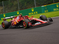 Carlos Sainz Jr. of Spain is driving the (55) Scuderia Ferrari SF-24 Ferrari during the Formula 1 Rolex Belgian Grand Prix 2024 in Francorch...