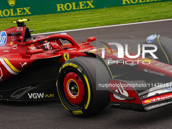 Carlos Sainz Jr. of Spain is driving the (55) Scuderia Ferrari SF-24 Ferrari during the Formula 1 Rolex Belgian Grand Prix 2024 in Francorch...