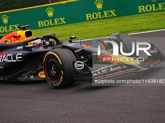 Max Verstappen of the Netherlands is driving the Oracle Red Bull Racing RB20 Honda RBPT during the Formula 1 Rolex Belgian Grand Prix 2024 i...