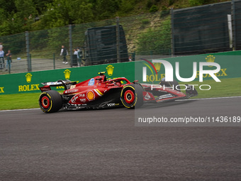 Carlos Sainz Jr. of Spain is driving the (55) Scuderia Ferrari SF-24 Ferrari during the Formula 1 Rolex Belgian Grand Prix 2024 in Francorch...