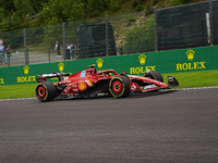 Carlos Sainz Jr. of Spain is driving the (55) Scuderia Ferrari SF-24 Ferrari during the Formula 1 Rolex Belgian Grand Prix 2024 in Francorch...