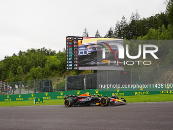 Sergio Perez of Mexico is driving the (11) Oracle Red Bull Racing RB20 Honda RBPT during the Formula 1 Rolex Belgian Grand Prix 2024 in Fran...