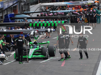 Guanyu Zhou of China is driving the (24) Stake F1 Team Kick Sauber C44 Ferrari during the Formula 1 Rolex Belgian Grand Prix 2024 in Francor...