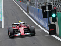 Carlos Sainz Jr. of Spain is driving the (55) Scuderia Ferrari SF-24 Ferrari during the Formula 1 Rolex Belgian Grand Prix 2024 in Francorch...