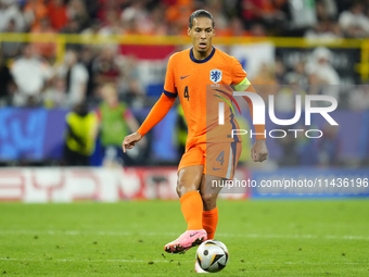 Virgil van Dijk centre-back of Netherlands and Liverpool FC during the UEFA EURO 2024 semi-final match between Netherlands and England at Fo...