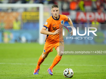 Joey Veerman central midfield of Netherlands and PSV Eindhoven during the UEFA EURO 2024 semi-final match between Netherlands and England at...