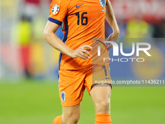 Joey Veerman central midfield of Netherlands and PSV Eindhoven during the UEFA EURO 2024 semi-final match between Netherlands and England at...