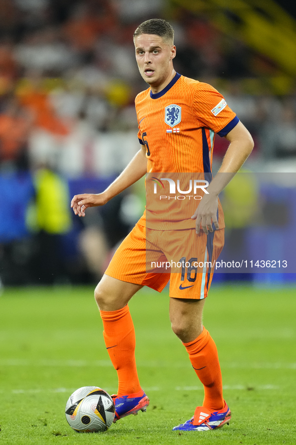 Joey Veerman central midfield of Netherlands and PSV Eindhoven during the UEFA EURO 2024 semi-final match between Netherlands and England at...