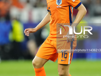 Joey Veerman central midfield of Netherlands and PSV Eindhoven during the UEFA EURO 2024 semi-final match between Netherlands and England at...