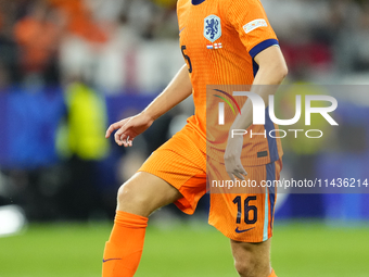 Joey Veerman central midfield of Netherlands and PSV Eindhoven during the UEFA EURO 2024 semi-final match between Netherlands and England at...