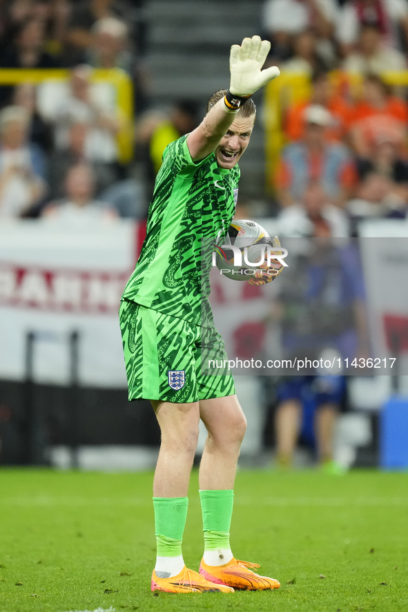 Jordan Pickford goalkeeper of England and Everton FC during the UEFA EURO 2024 semi-final match between Netherlands and England at Football...