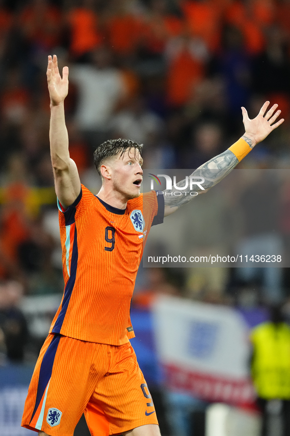 Wout Weghorst centre-forward of Netherlands and TSG 1899 Hoffenheim during the UEFA EURO 2024 semi-final match between Netherlands and Engla...