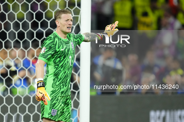 Jordan Pickford goalkeeper of England and Everton FC during the UEFA EURO 2024 semi-final match between Netherlands and England at Football...