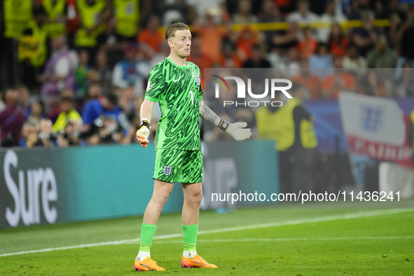 Jordan Pickford goalkeeper of England and Everton FC during the UEFA EURO 2024 semi-final match between Netherlands and England at Football...