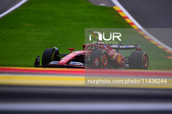 Carlos Sainz of Scuderia Ferrari is driving his single-seater during the free practice of the Belgian GP, the 14th race of the Formula 1 Wor...