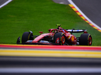 Carlos Sainz of Scuderia Ferrari is driving his single-seater during the free practice of the Belgian GP, the 14th race of the Formula 1 Wor...