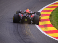 Max Verstappen of Red Bull Racing Honda is driving his single-seater during the free practice of the Belgian GP, the 14th race of the Formul...