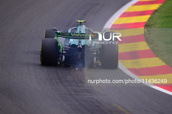 Lance Stroll of Aston Martin Cognizant F1 Team is driving his single-seater during the free practice of the Belgian GP, the 14th race of the...