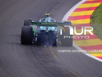 Lance Stroll of Aston Martin Cognizant F1 Team is driving his single-seater during the free practice of the Belgian GP, the 14th race of the...