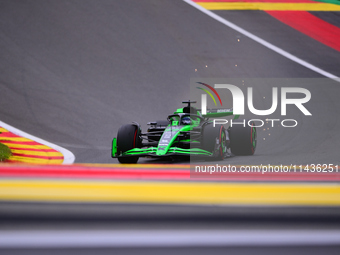 Valtteri Bottas of Stake F1 Team is driving his single-seater during the free practice of the Belgian GP, the 14th race of the Formula 1 Wor...