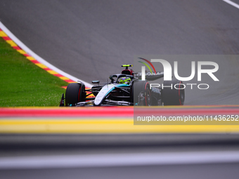 Lewis Hamilton of Mercedes-AMG Petronas F1 Team is driving his single-seater during the free practice of the Belgian GP, the 14th race of th...