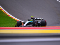 Lewis Hamilton of Mercedes-AMG Petronas F1 Team is driving his single-seater during the free practice of the Belgian GP, the 14th race of th...