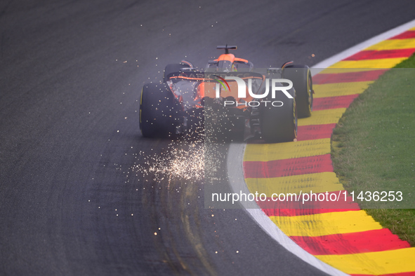 Oscar Piastri of McLaren F1 Team is driving his single-seater during the free practice of the Belgian GP, the 14th race of the Formula 1 Wor...