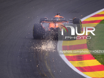 Oscar Piastri of McLaren F1 Team is driving his single-seater during the free practice of the Belgian GP, the 14th race of the Formula 1 Wor...