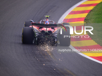 Carlos Sainz of Scuderia Ferrari is driving his single-seater during the free practice of the Belgian GP, the 14th race of the Formula 1 Wor...