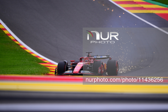 Charles Leclerc of Scuderia Ferrari is driving his single-seater during the free practice of the Belgian GP, the 14th race of the Formula 1...