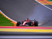 Charles Leclerc of Scuderia Ferrari is driving his single-seater during the free practice of the Belgian GP, the 14th race of the Formula 1...