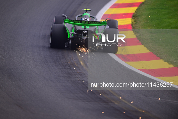 Valtteri Bottas of Stake F1 Team is driving his single-seater during the free practice of the Belgian GP, the 14th race of the Formula 1 Wor...