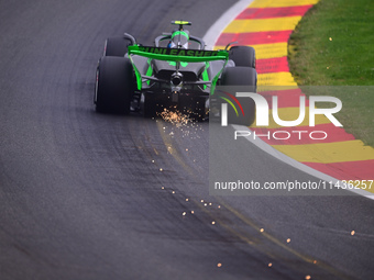 Valtteri Bottas of Stake F1 Team is driving his single-seater during the free practice of the Belgian GP, the 14th race of the Formula 1 Wor...