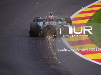 George Russell of Mercedes-AMG Petronas is driving his single-seater during the free practice of the Belgian GP, the 14th race of the Formul...