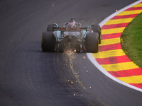 George Russell of Mercedes-AMG Petronas is driving his single-seater during the free practice of the Belgian GP, the 14th race of the Formul...