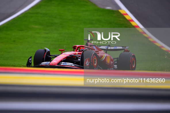 Charles Leclerc of Scuderia Ferrari is driving his single-seater during the free practice of the Belgian GP, the 14th race of the Formula 1...