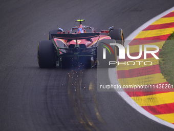 Carlos Sainz of Scuderia Ferrari is driving his single-seater during the free practice of the Belgian GP, the 14th race of the Formula 1 Wor...