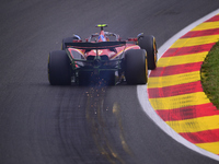 Carlos Sainz of Scuderia Ferrari is driving his single-seater during the free practice of the Belgian GP, the 14th race of the Formula 1 Wor...