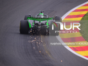 Guanyu Zhou of Stake F1 Team Sauber is driving his single-seater during the free practice of the Belgian GP, the 14th race of the Formula 1...